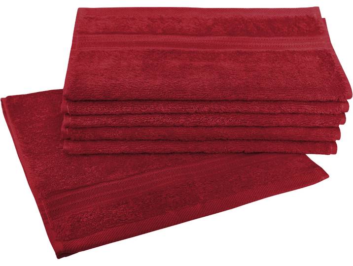 Gaestehandtuecher DYCKHOFF Siena , rot (granat), B:30cm L:50cm, Frottier, Obermaterial: 100% Baumwolle, Handtücher, Gaestehandtuecher, mit Bordüre