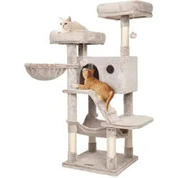 Feandrea Meow (135 cm, Braun, Weiss), Katzenbaum