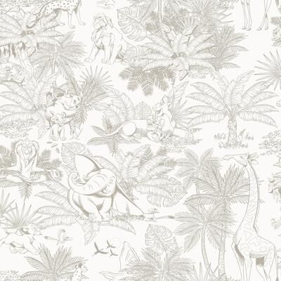RoomMates Disney Lion King Tropical Toile Beige Peel and Stick Wallpaper