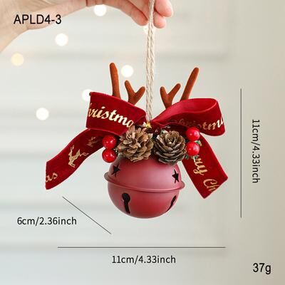 DynamicDeals Mixed Pendant Christmas Tree, Christmas Bell Antlers Bow Pinecone Bell, Showcase Car Hanging Decoration 9