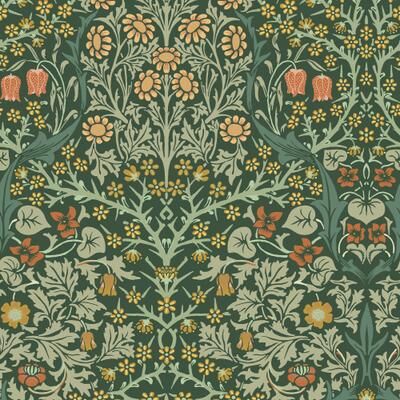William Morris at Home William Morris Blackthorn Deep Green Wallpaper
