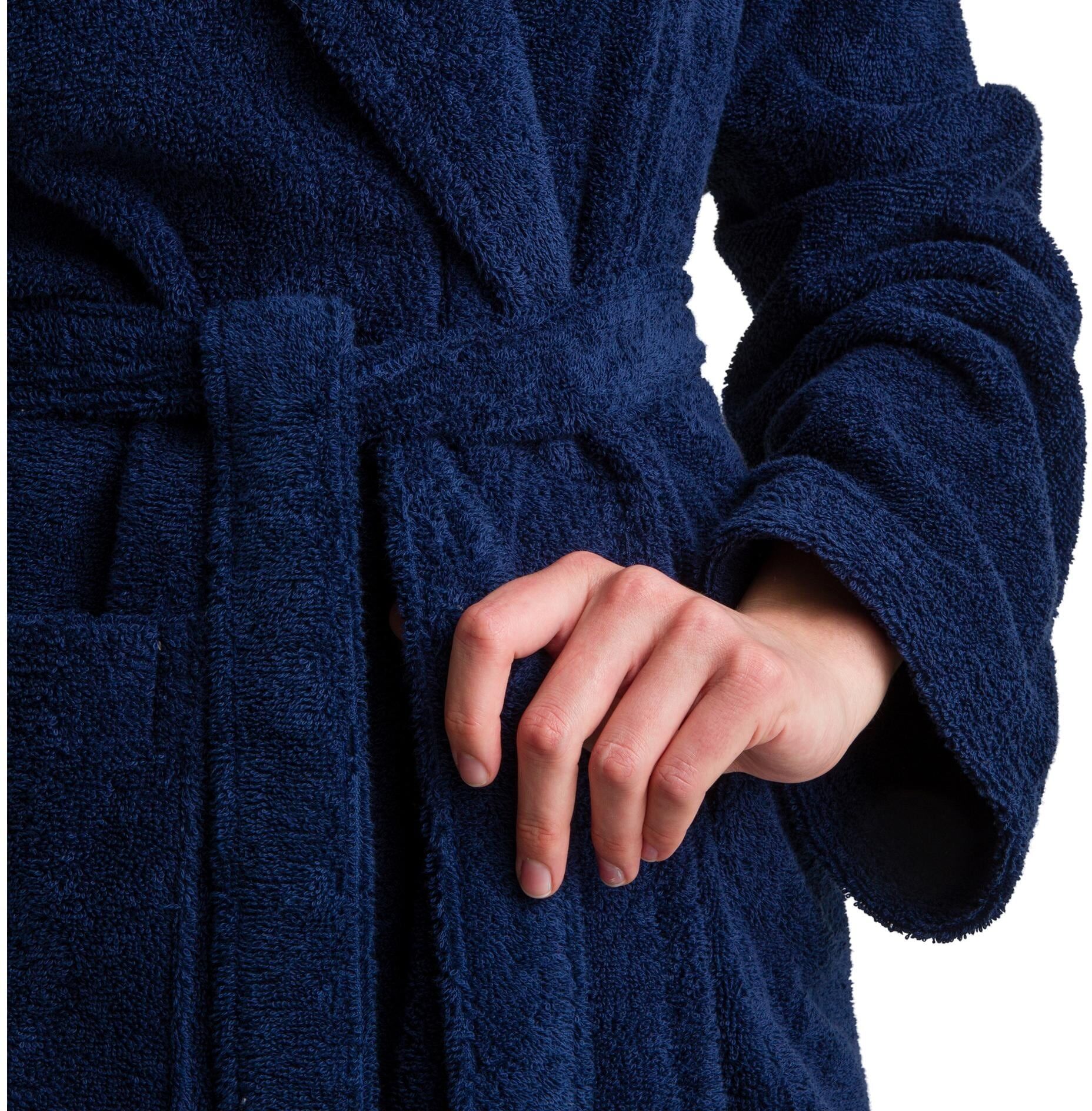 Bademantel MÖVE "Superwuschel M", blau, Baumwolle, Hausmäntel, Bademantel blau Einheitsgröße