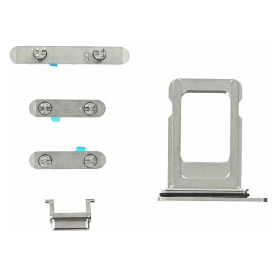 OEM Button Set für iPhone 11 Pro Max silber (Apple iPhone 11 Pro Max) (25446234)
