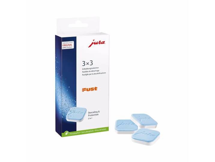 JURA 2-Phasen-Entkalkungtabletten - 3x3 Stück Entkalkungstablette – JURA Pflegeprodukte Haushalt