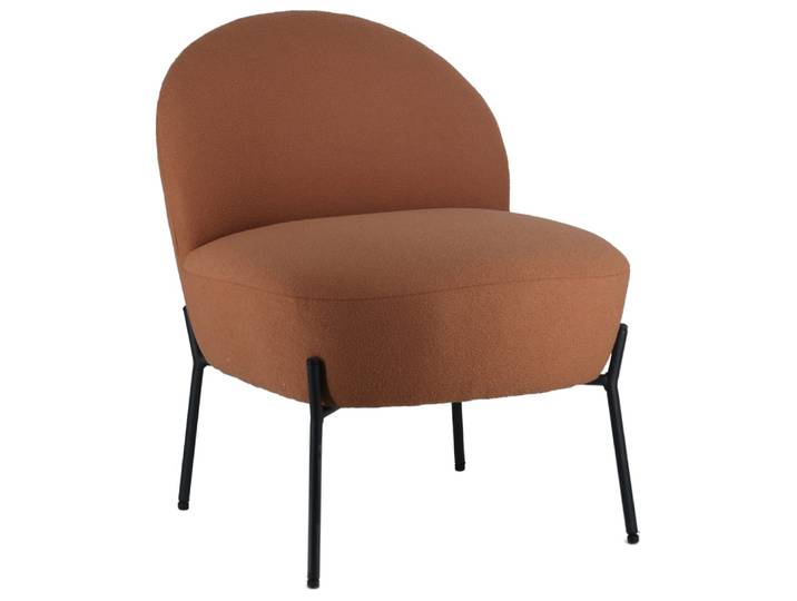 Fauteuil en tissu boucle orange