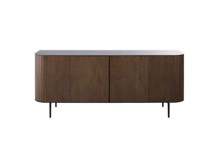 Sideboard aus Nussbaum und schwarzem Furnier, L 198 cm