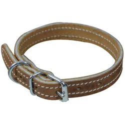 Ronzon Legend Hundehalsband aus chromiertem Leder mit Naht (Hund, Allgemein), Halsband + Leine