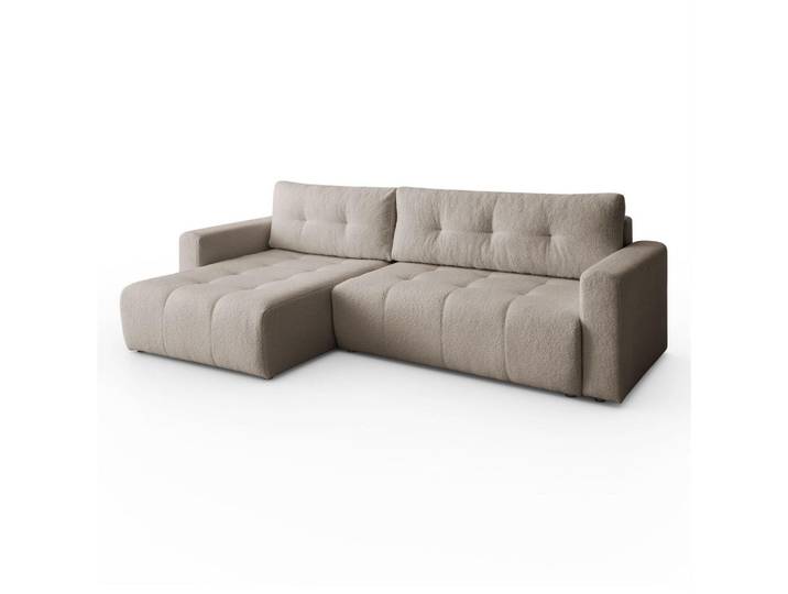 Kaiser Möbel Ecksofa Vienna Stil Bettkasten und Funktionalität Bouclé Beige Links, Holz, L-Form, Ottomane links, Ottomane rechts,L-Form, 261x143 cm, Wohnzimmer, Sofas & Couches, Wohnlandschaften, Ecksofas
