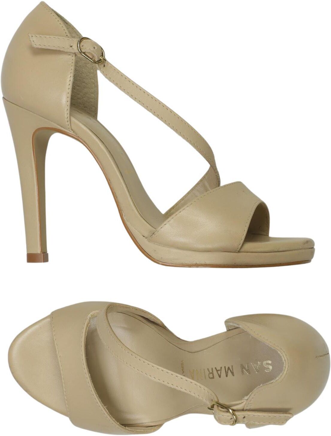 san marina Damen Pumps, Beige, Gr. EU 35, Leder - Second Hand