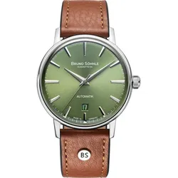 Bruno Söhnle Bergamo Automatik 17-12236-411 - Dauphine Zeiger,grün mit Sonnenschliff,hellbraun - 39mm