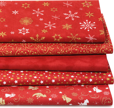 Patchwork- und Quiltpaket "Christmas", rot/gold