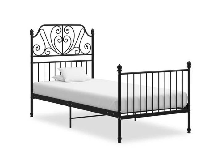 Structure de lit STAR® - Métal Noir - 90x200 cm - Cadre de lit Adulte-enfant