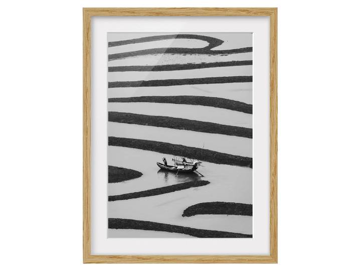 Impression art Beauty of Simple Life IV Chêne massif naturel Blanc/Noir 50 x 70cm