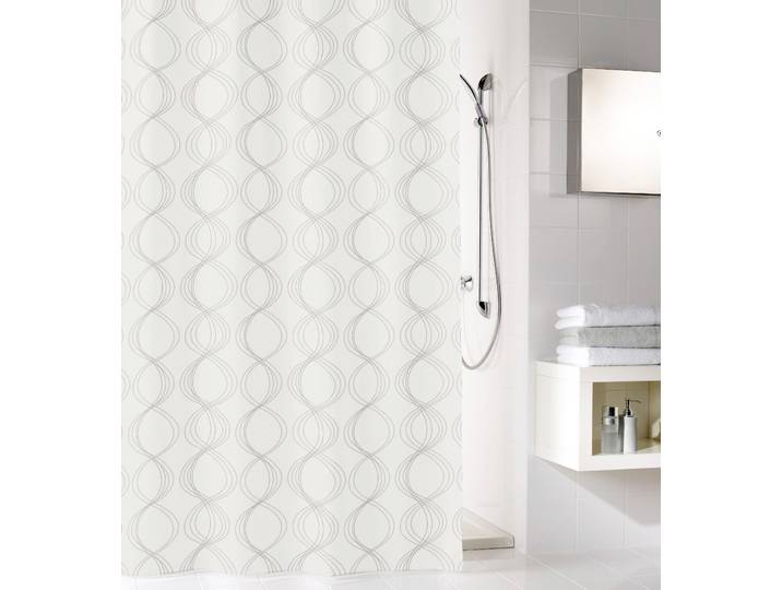Duschvorhang KLEINE WOLKE Classy , weiss (weiß), B:120cm H:200cm, Polyester, Duschvorhänge, Duschvorhang, weiss