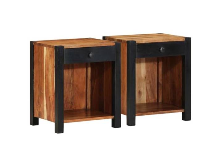 Heofavd Nachttisch 2er Set Braun 40x35x50 cm Massivholz Akazie