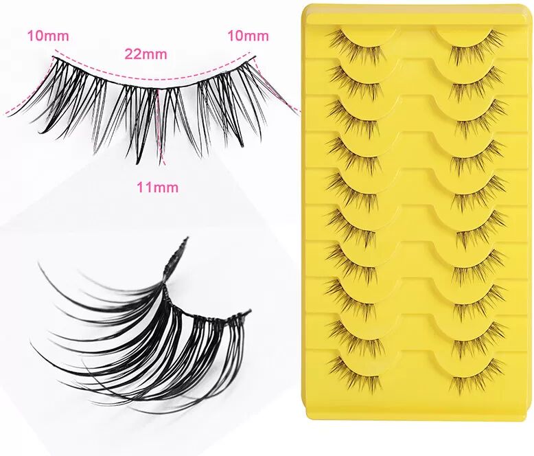 INF Faux cils demi-longueur naturels - Styles de faux cils en bande model 1