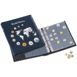 Leuchtturm, Fotoalbum, OPTIMA Mnzalbum World Money, mit 5 verschiedenen OPTIMA Mnzhllen, blau (27 x 24.50 cm)