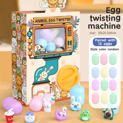 Modern Mode Marketplace Baby Scratching Machine Blind Box Children's Fun Animal Egg Twister Capsule Toys Christmas Doll Claw Machine For Kids yellow