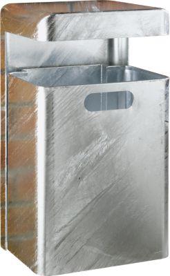 Wand-Abfallbehälter, 35 l, verzinkt