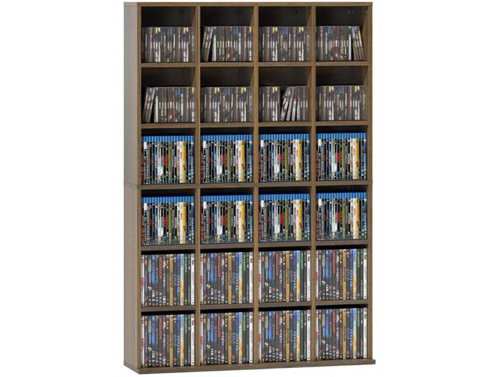 Meuble de rangement multimédia 456 CD/ 336 DVD - HOMCOM - bibliothèque en bois avec étagères réglables - 89 x 130 5 cm - marron