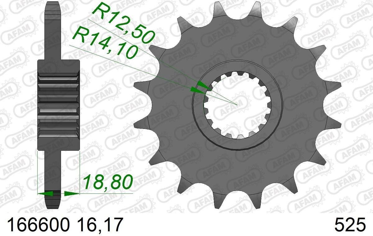AFAM 166600-17 Chain Pinion