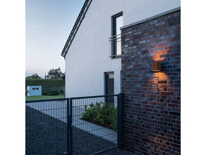 SLV Rusty LED-Außenwandleuchte up/down Quader, braun / rost, Metall, Modern, Wandlampe