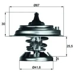 Thermostat Kühlmittel MAHLE TX 29 75D für Mercedes-Benz Puch 190 124 E
