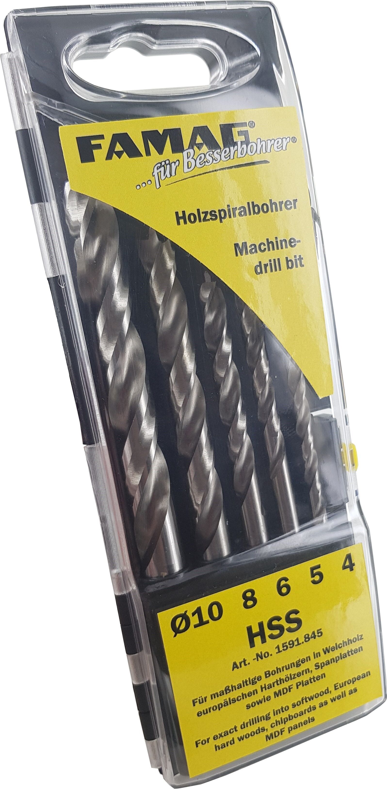 FAMAG Werkzeugfabrik GmbH & Co. KG FAMAG Holzspiralbohrer-Satz HSS 5-tlg. in Kunstst.-Box  *PROMOTION*