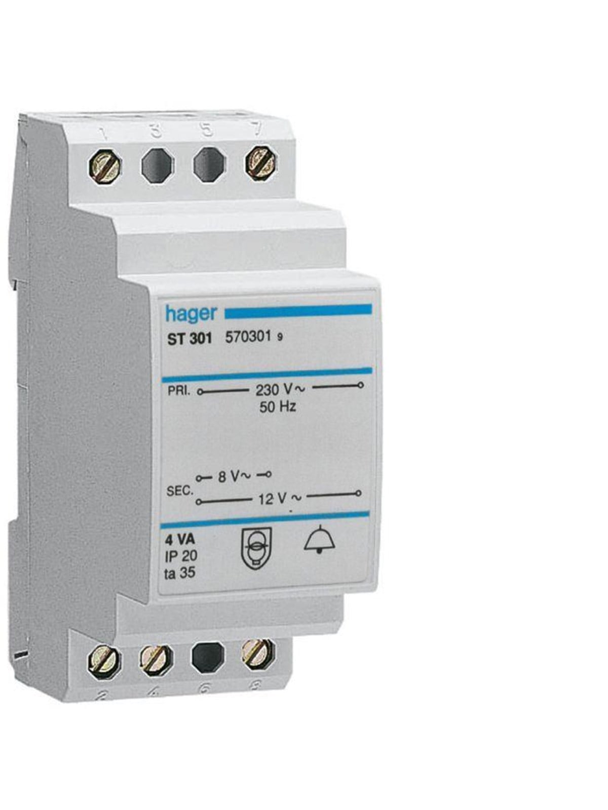 Hager Bell transformer 4va 230/8-12v
