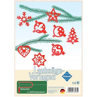 PEBARO 334/6S - Laubsägevorlage Baumschmuck I Weihnachten, 2 Platten, Größe DIN A4