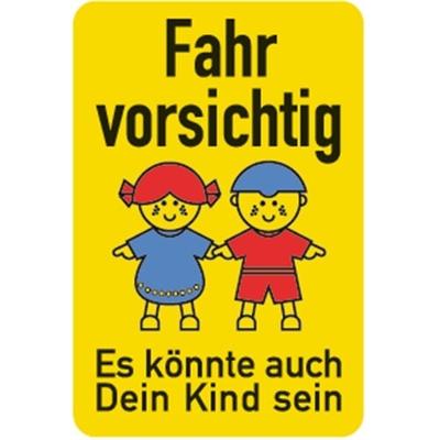 Schulwegschild "Fahr vorsichtig ...", Alu, 500x750 mm