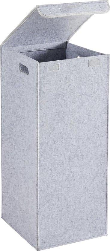 Opvouwbare wasmand met handvatten, 80 liter, grijs