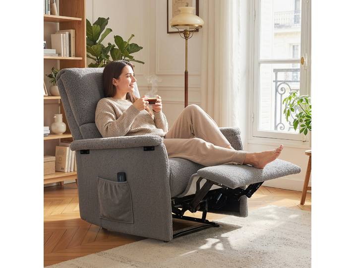 HOMCOM Fauteuil Massage Inclinable Gris 69x84x99cm