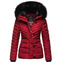 NAVAHOO Damen Winterjacke Warm gefütterte Steppjacke mit Kunstfell-Kapuze Wisteriaa