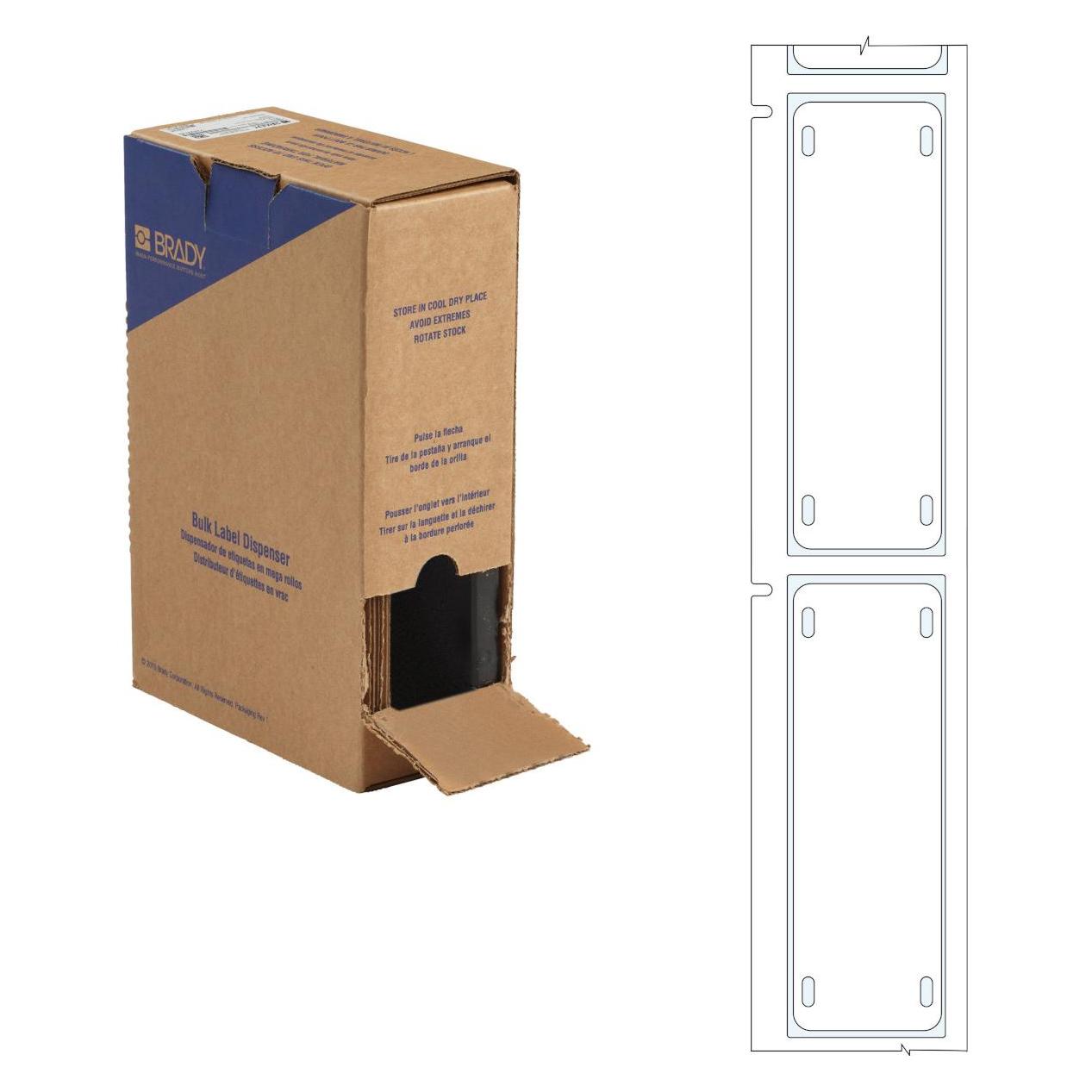 Brady BM-25x75-7643-WT-L, Heatex Schilder, Weiss, matt, 25.00 x 75.00 mm, nicht klebend, Grossrolle (BM-25X75-7643-WT-L)