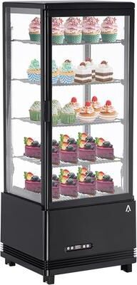 YUN 3.5 Cu.Ft Commercial Display Refrigerator, 4 Tier White Pastry Case with LED