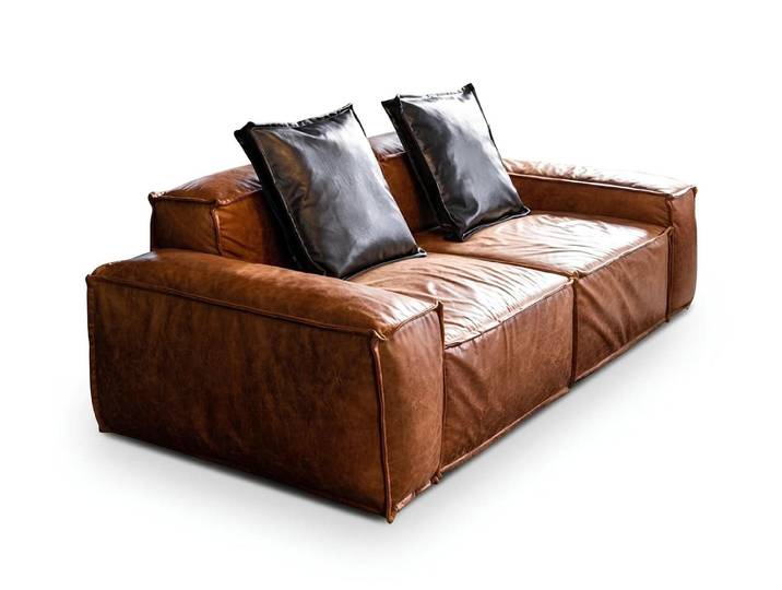 JVmoebel Wohnlandschaft 2 Sitzer Modern Klassisch-braun Stilvoll Gemütlich Massiv Hochwertig, 1 Teile, Made in Europa