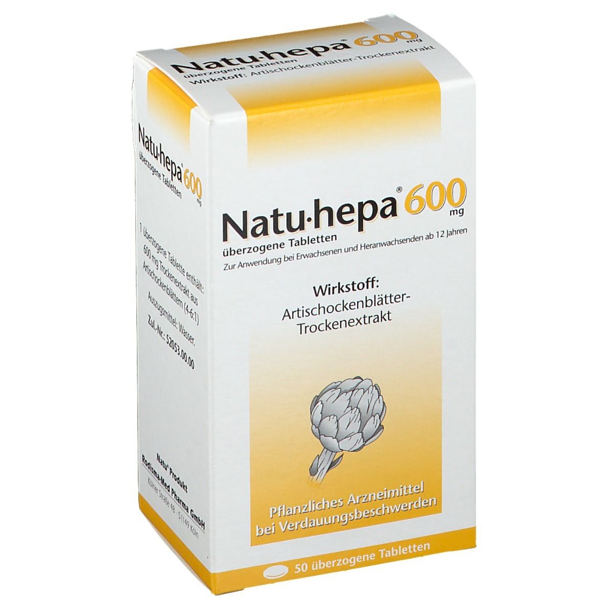 Natu Hepa 600 mg überzogene Tabletten 50 St Überzogene