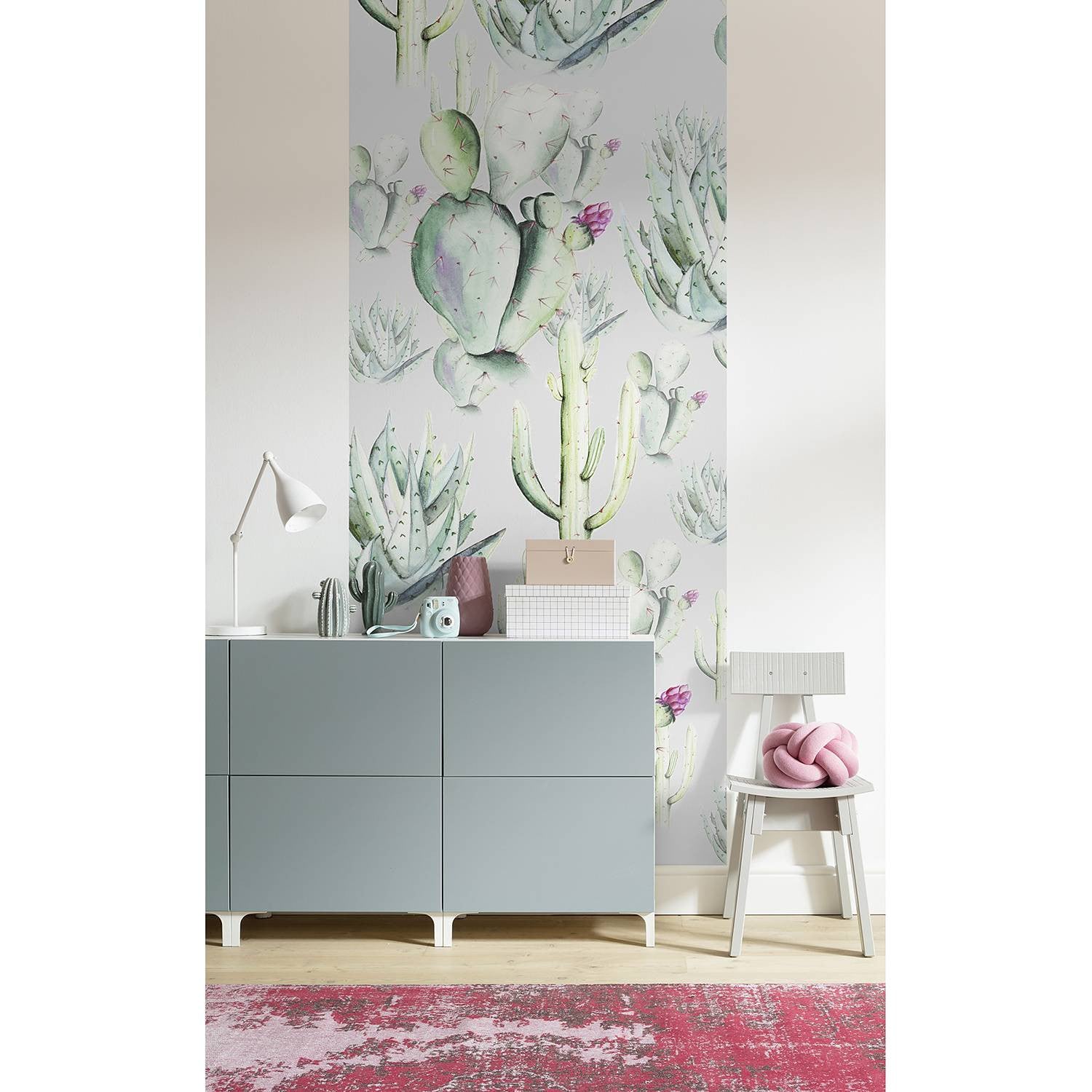 home24 Fotobehang Cactus Grey Mural