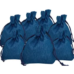 Espírito rebelde Jutesäckchen Navy Blue 10x14 cm Set 20x