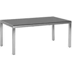 Merxx Tisch, 150 x 90 cm, Edelstahl/Glasplatte, Silber/Graue