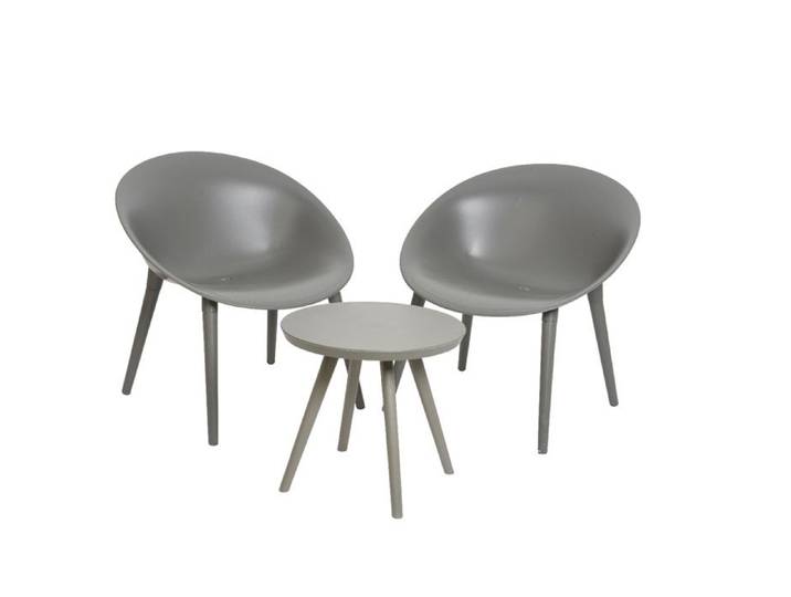 Salon de jardin en plastique Marbella Anthracite - Jardideco