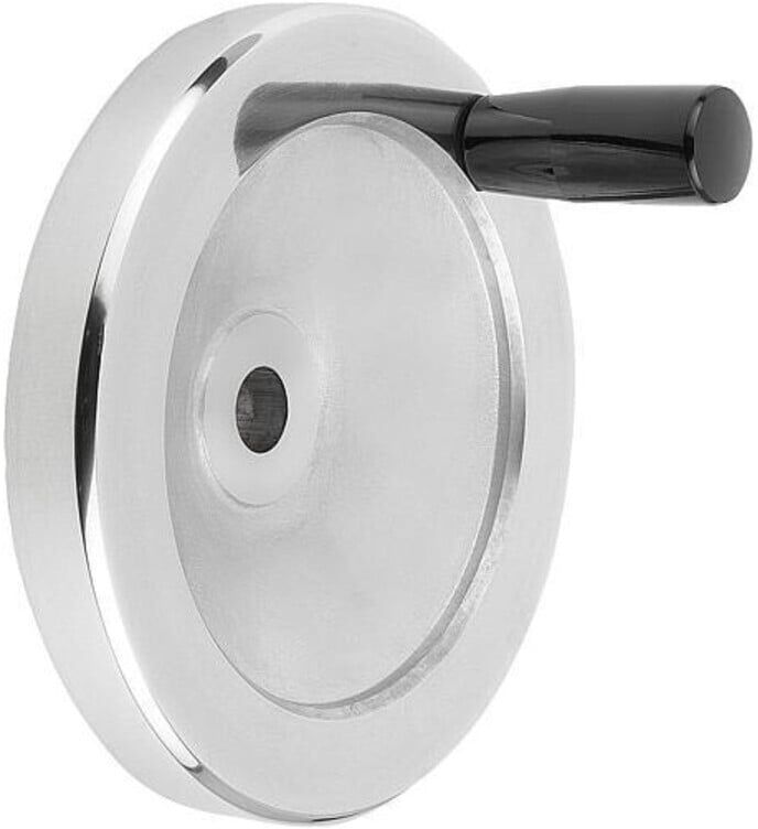 KIPP Scheibenhandrad D1=80 Passbohrung D2=10H7 Aluminium Duroplast Griff (K0161.2080X10)