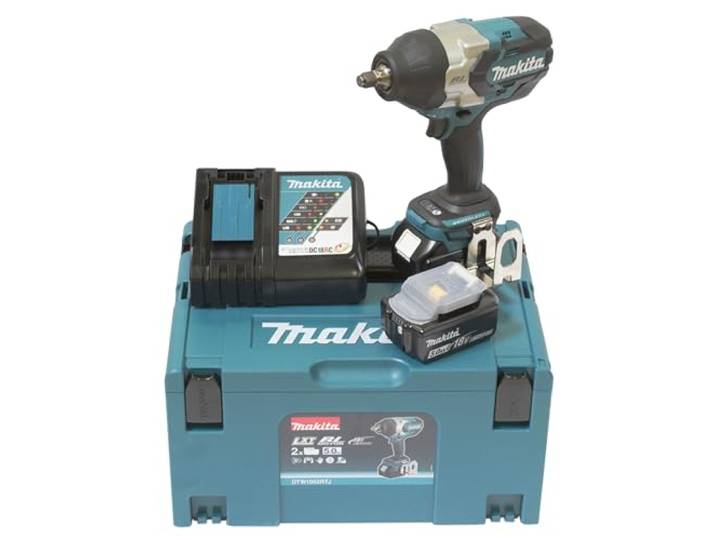 Boulonneuse à Chocs Brushless 1000Nm + 2 batteries 18V 5Ah Li-Ion + Coffret Makpac