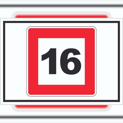 HB-Druck Höchstgeschwindigkeit 16 kmh nicht zu überschreiten Aufkleber mit Symbol A3 (297x420mm)