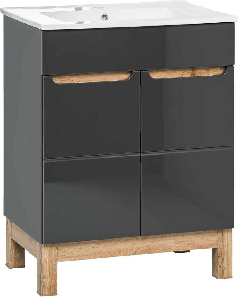 Keramik Waschbecken Waschtisch Unterschrank Becken Badezimmer Waschtische 60cm