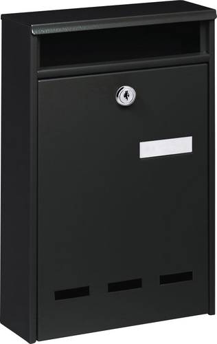 Burg Wächter WISMAR 771 S Briefkasten Stahl Schwarz Schlüsselschloss