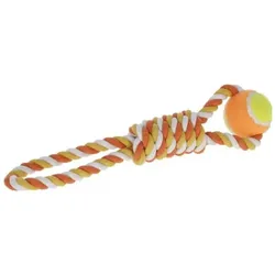Kerbl Hundespielzeug - Zugspielzeug mit Tennisball - orange/gelb (Ballspielzeug Hund), Hundespielzeug