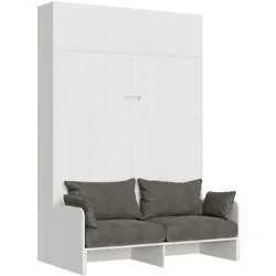 Itamoby Doppelbett Sofà Kentaro Esche weiß mit Oberlichtschrank Klappbett