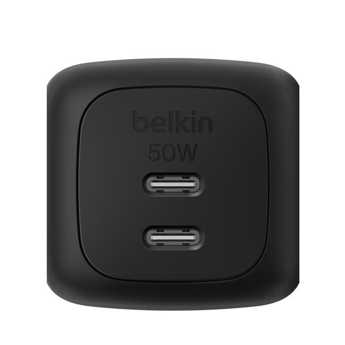 Belkin BoostCharge Pro 50 W 2x USB-C GaN Ladegerät, schwarz WCH019kqBK